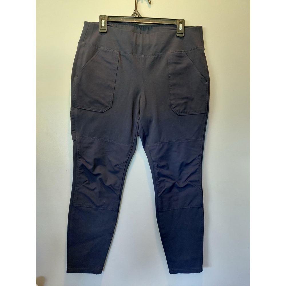 Carhartt Women's Navy Solid Fitted Ankle Pants Pockets L 12-14 26"